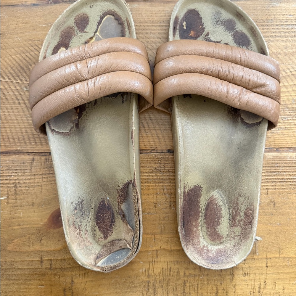 Beatrice Valenzuela Tan Leather Sandals